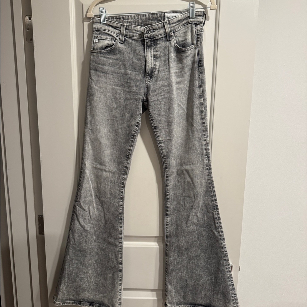 AG Adriano Goldschmied Women's Gray Flare Jeans